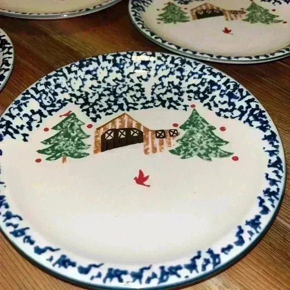 Holiday Wilderness by TIENSHAN Salad Plate Discontinued Set Of 4 🎁 Great Gift! - Picture 5 of 9